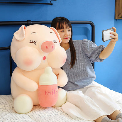 Stuffed Animal Bottle Pig Plush Toy