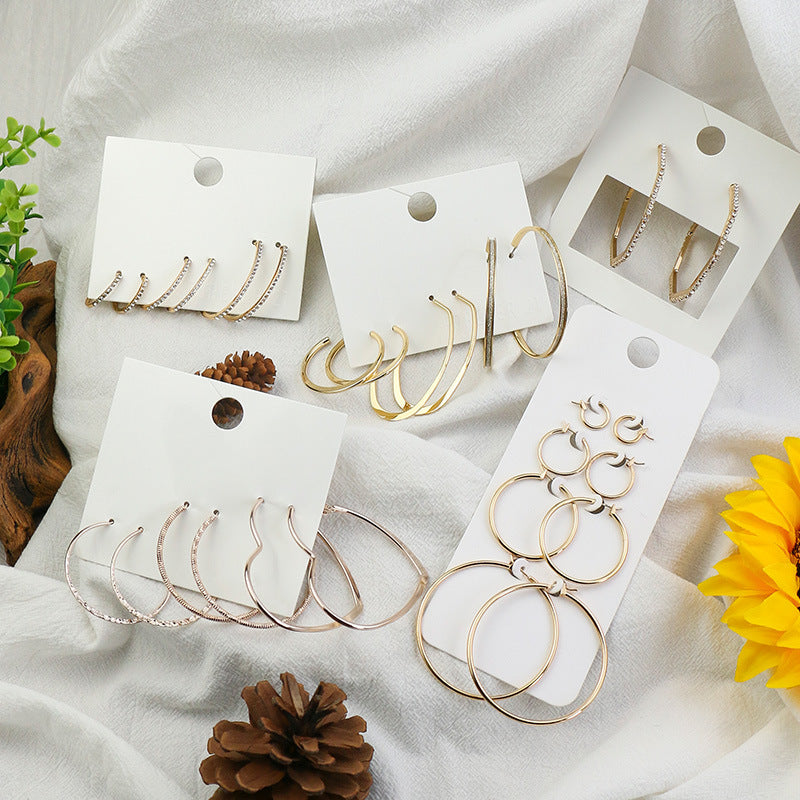 Geometric ring frosted earrings