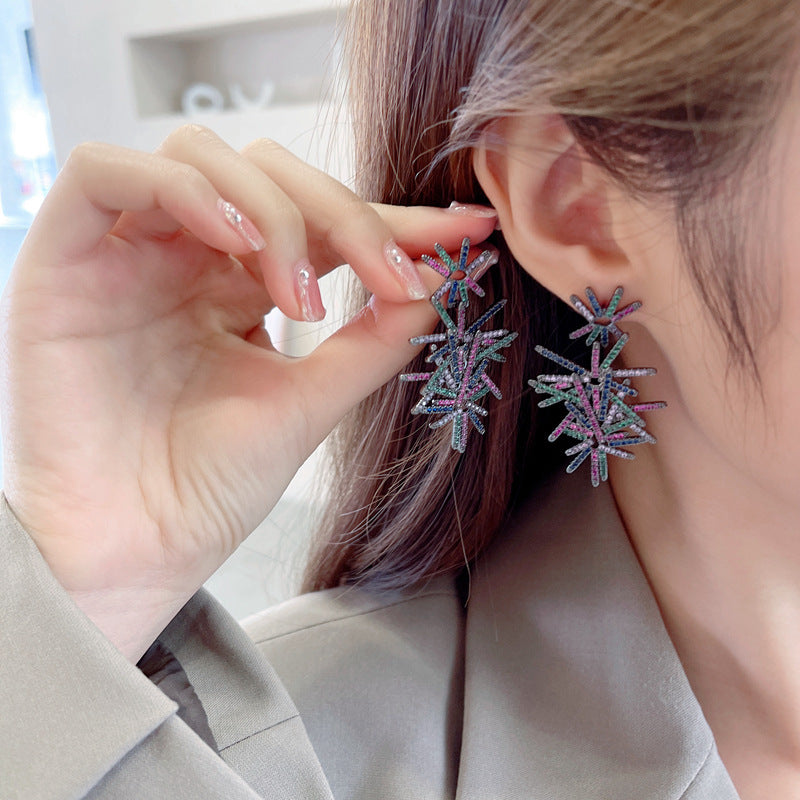 Bright fireworks earrings
