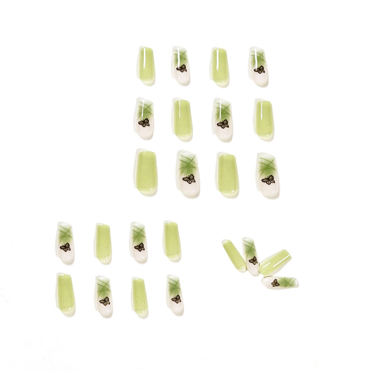 Iced Matcha Green Butterfly PRESS ON NAILS