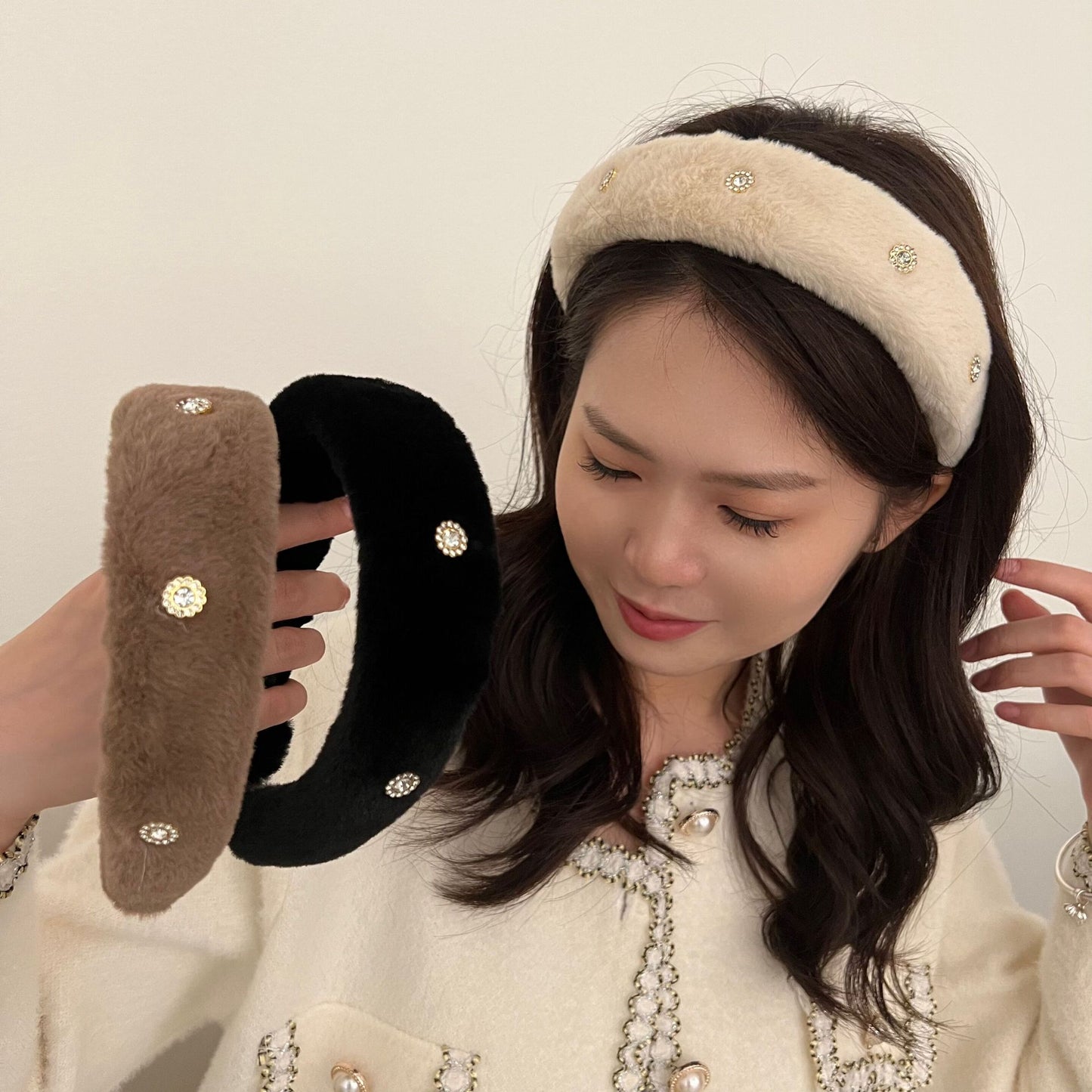 Zircon plush hair bands