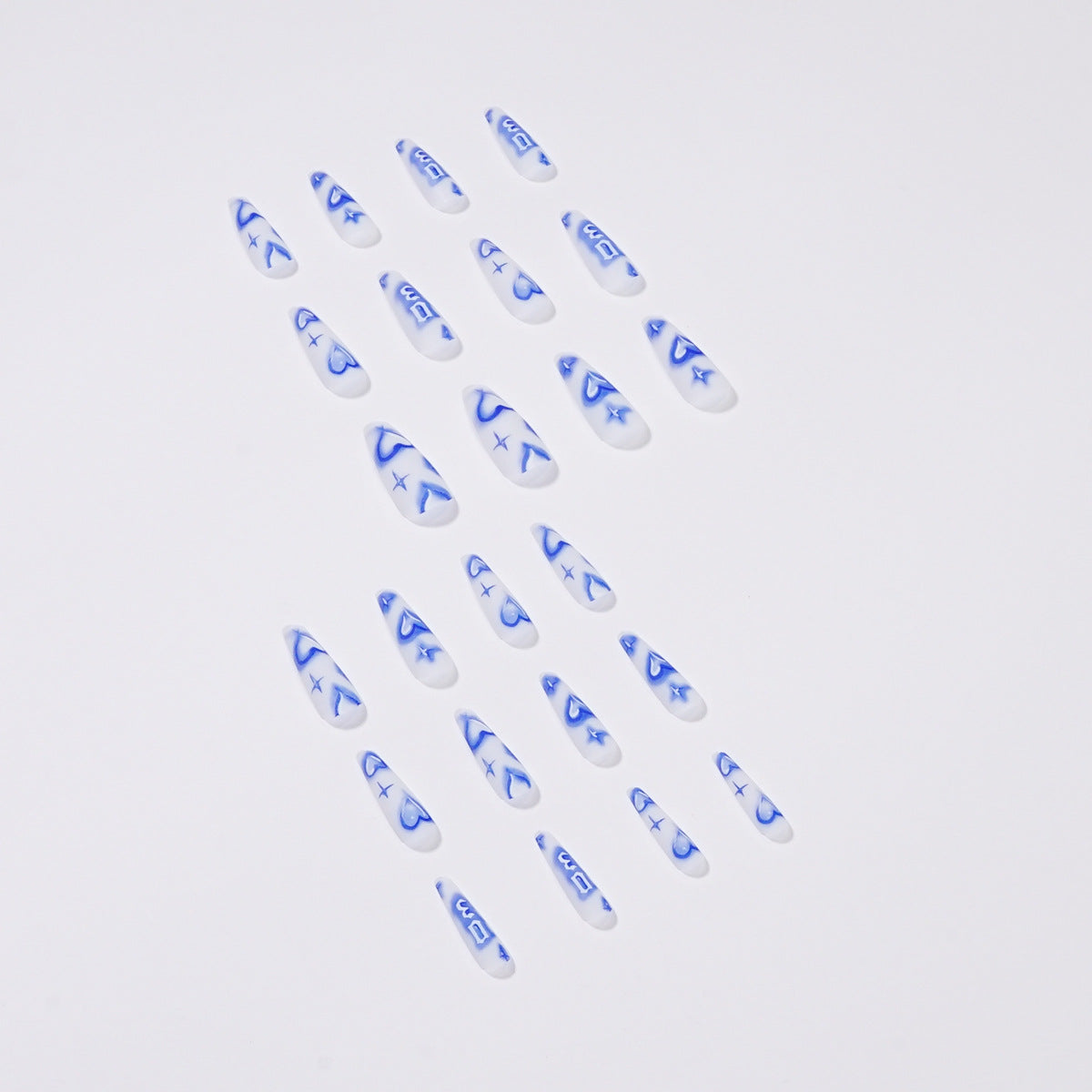 Halo dye nail patch peach heart PRESS ON NAILS