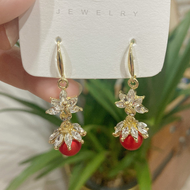 Wholesale zircon snow Pearl Earrings