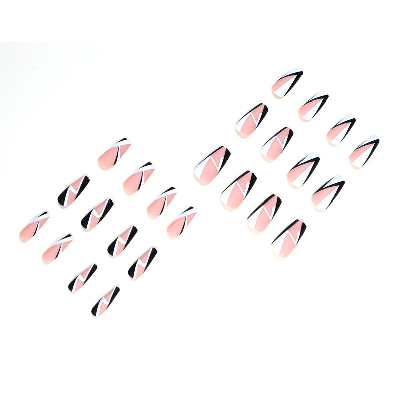 Simple manicure geometry FAINT PRESS ON NAILS