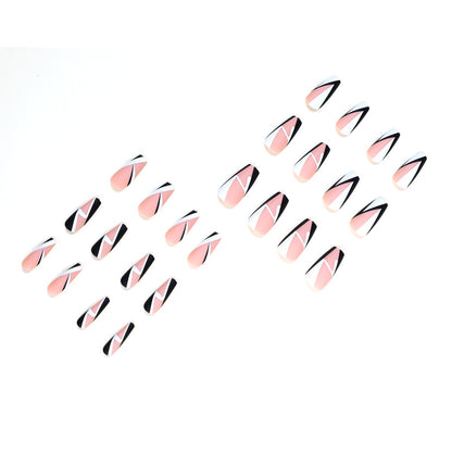 Simple manicure geometry FAINT PRESS ON NAILS