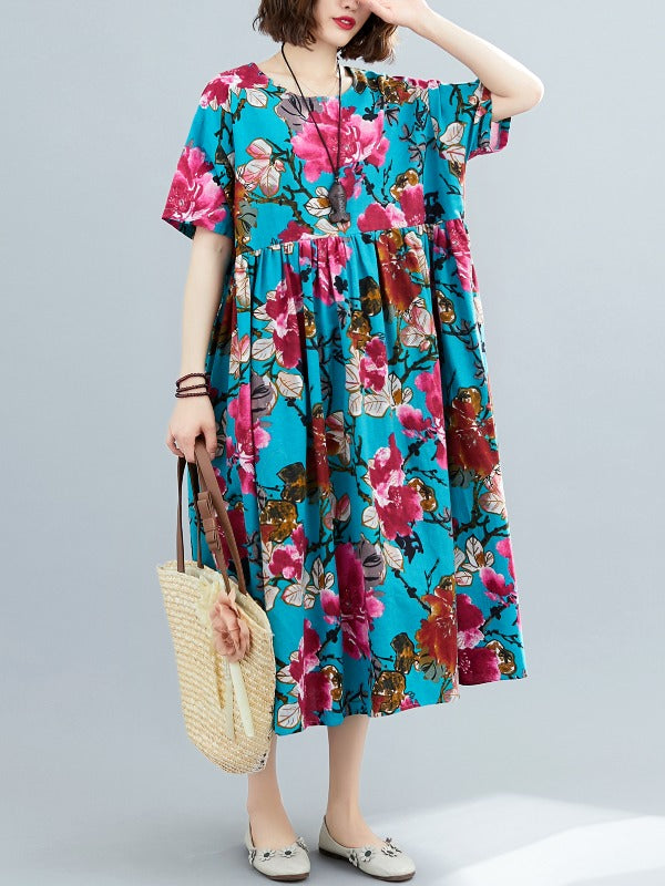 LOOSE FLOWER PRINTING NATIONAL DRESS