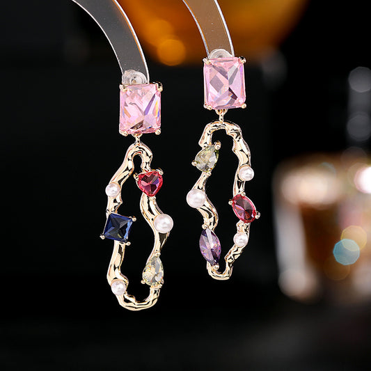 S925 Silver Needle Love Zircon Earrings