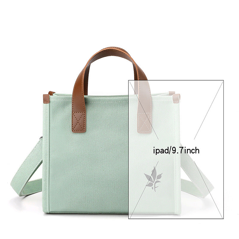 Large-capacity casual ladies shoulder messenger bag 2022 summer new small satchel fashion Joker canvas handbag