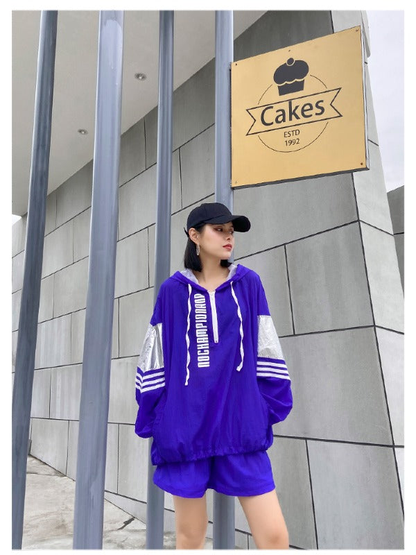 ORIGINAL STYLISH LETTER PRINT SUN-PROOF TOPS&SHORTS SUITS