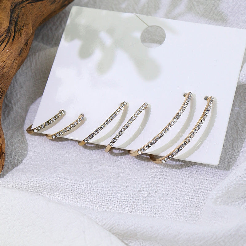 Geometric ring frosted earrings