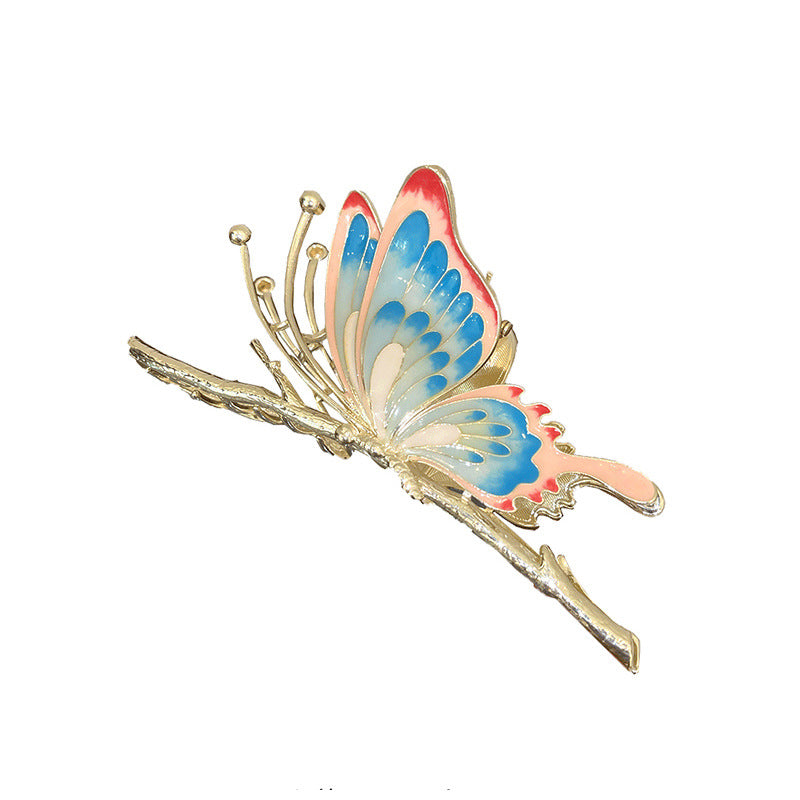 Painted Butterflies Hair Clips