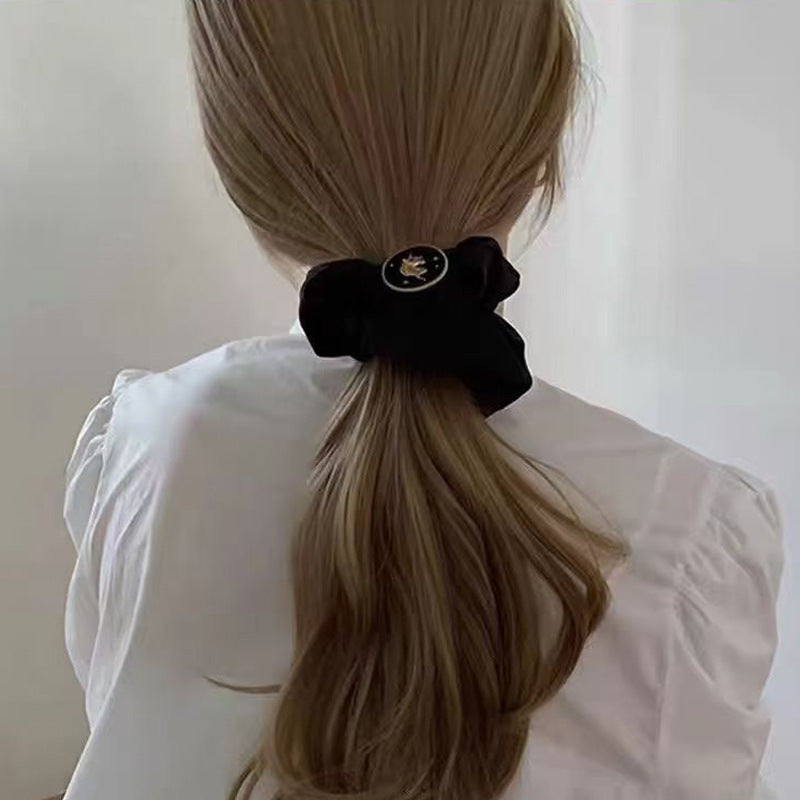 Black large intestine ring Hair Ties