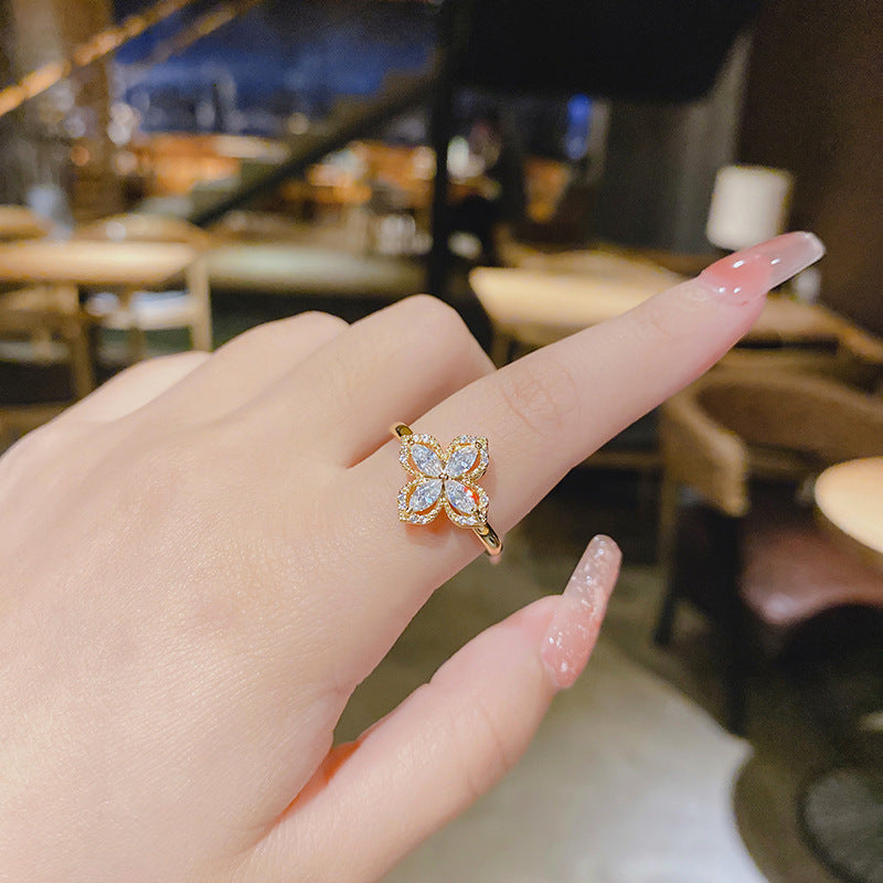 WHOLESALE rotating windmill ring inlaid with zircon