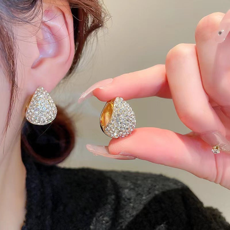 Water drop hoop earrings