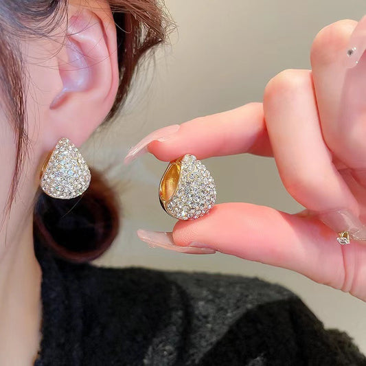 Water drop hoop earrings