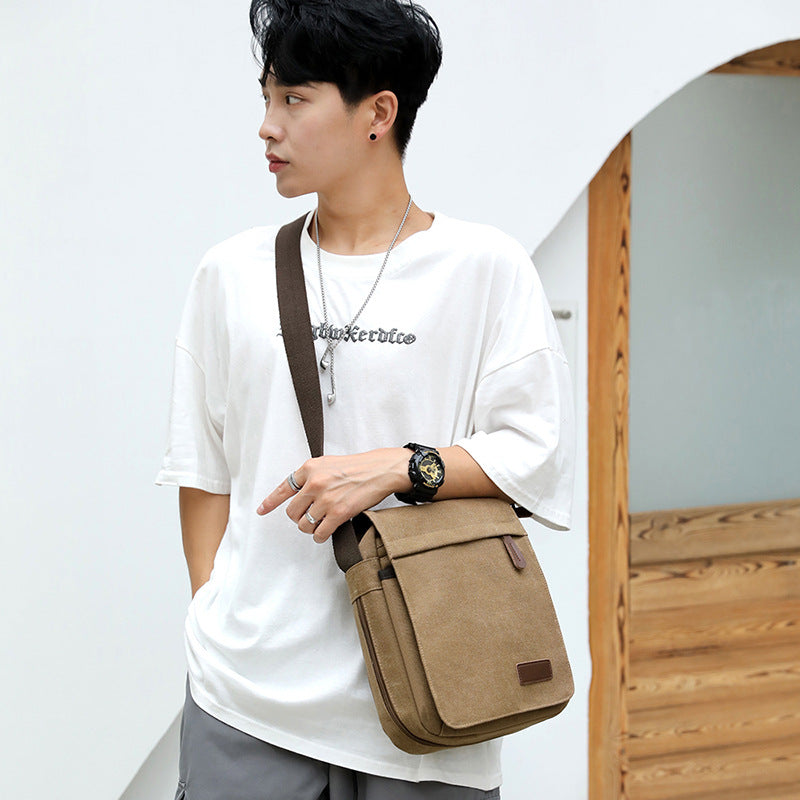 Casual men's Bag Mini men's and women's hand messenger bag 2021 new men's Messenger Bag Canvas Single Shoulder Messenger Bag