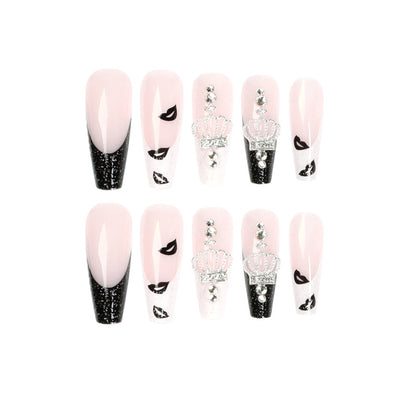 black white PRESS ON NAILS