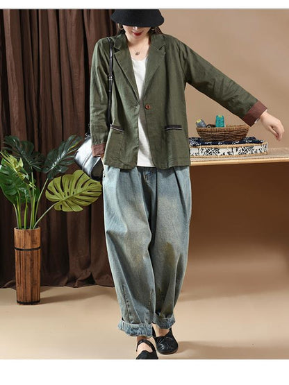 Vintage Linen Split-joint Suit