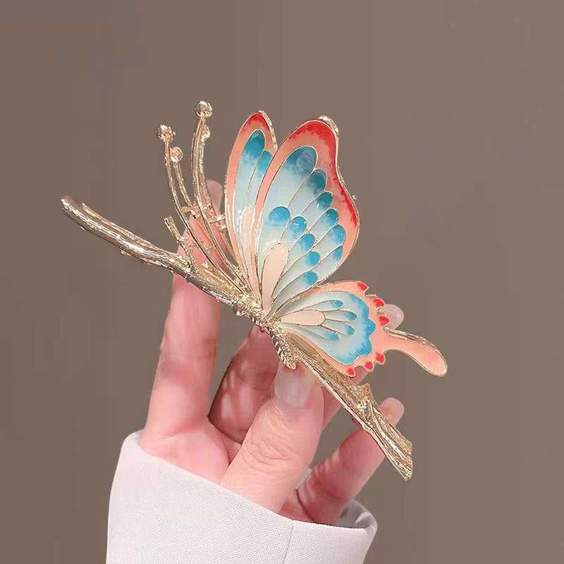 Painted Butterflies Hair Clips