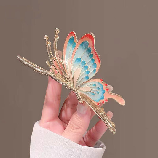 Painted Butterflies Hair Clips