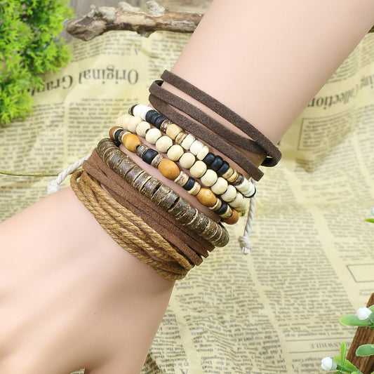 Fashion leather rope hand-woven bracelet