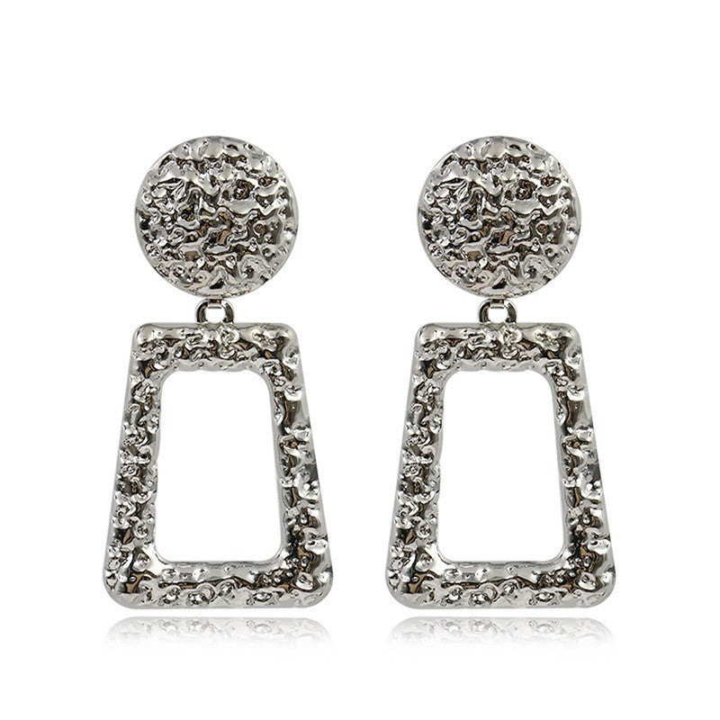 Metal wind geometric earrings