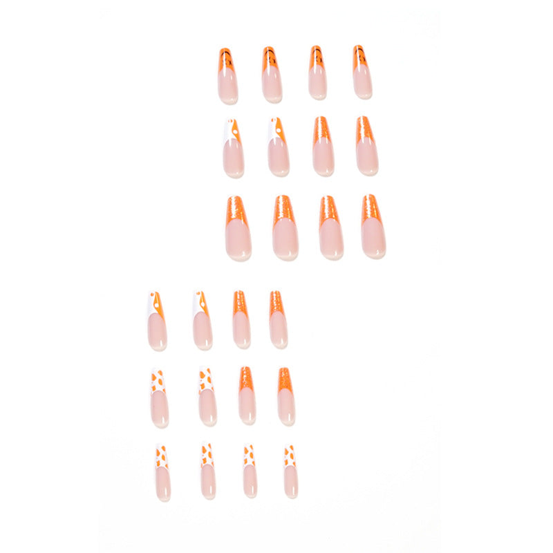 Orange yin and yang PRESS ON NAILS