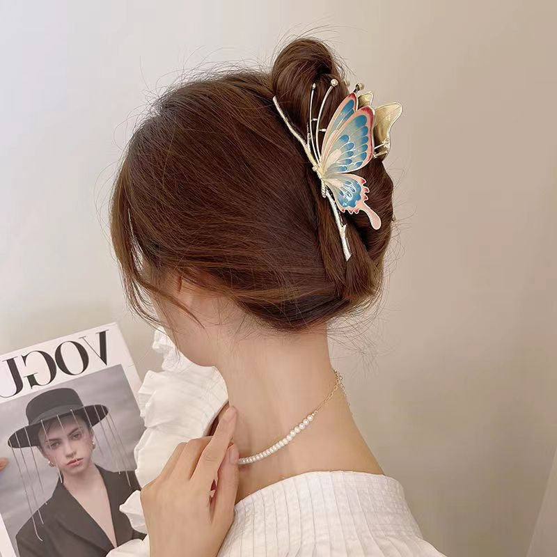 Painted Butterflies Hair Clips