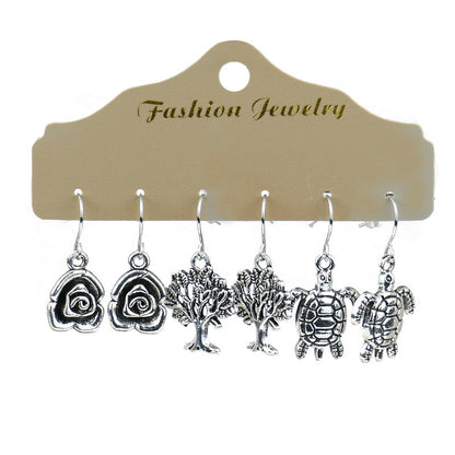 Retro drop-shaped tassel earrings