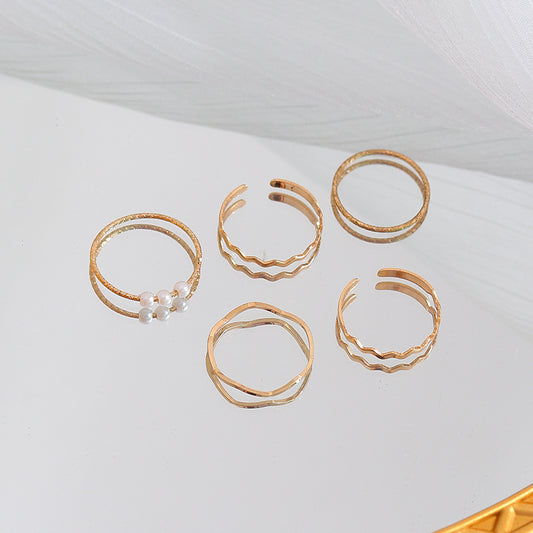 Tidal Pearl Wave Ring