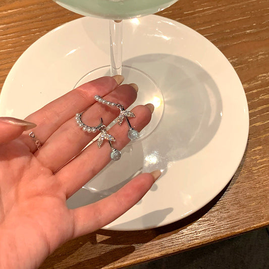 Mermaid princess fishtail pearl earrings