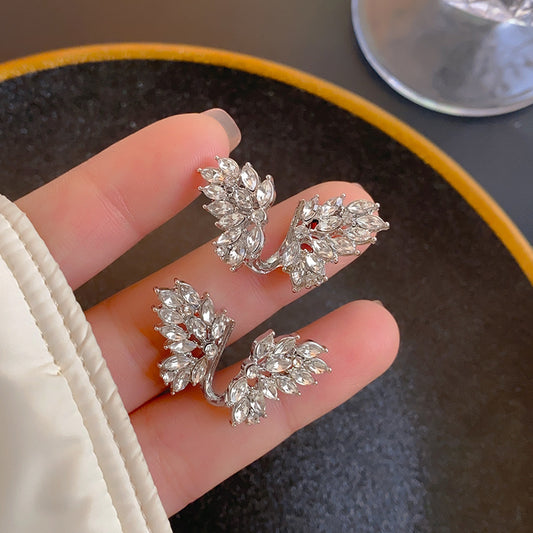 Simple diamond butterfly earrings