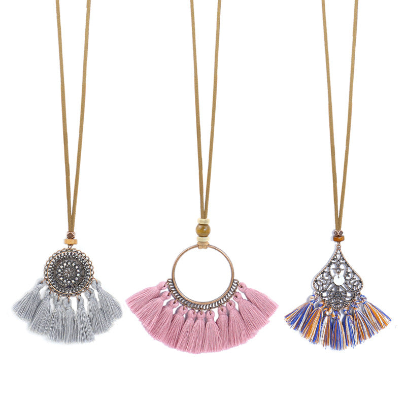 Vintage geometric handmade necklace