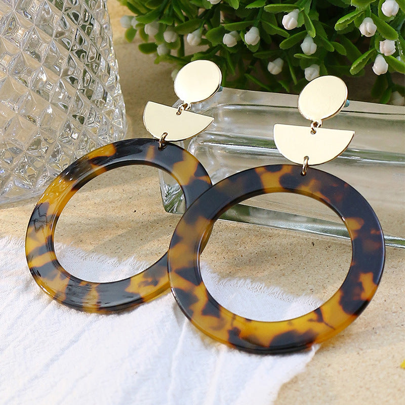 Bohemian geometric metal tassel earrings