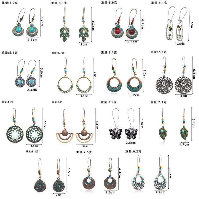 Bohemian fashion alloy long earrings