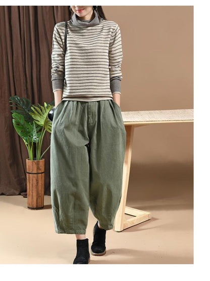 LOOSE SOLID BLOOMERS PANTS