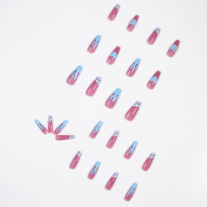 Ice through spice blue flame PRESS ON NAILS