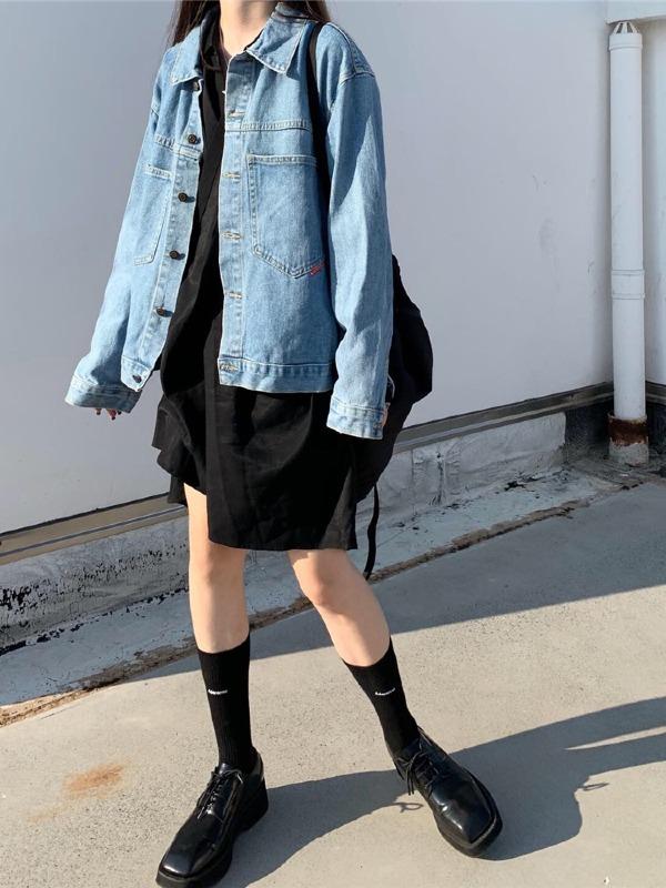 Original Solid Irregularity Shirt Dress