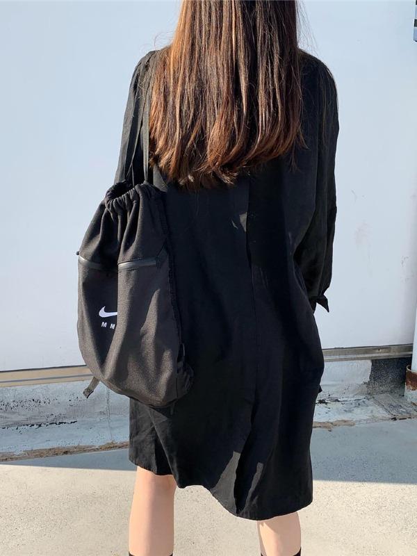 Original Solid Irregularity Shirt Dress