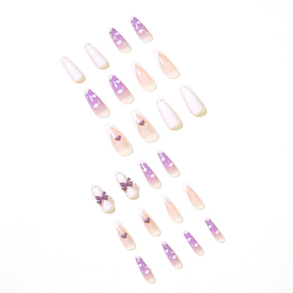 White clouds PRESS ON NAILS
