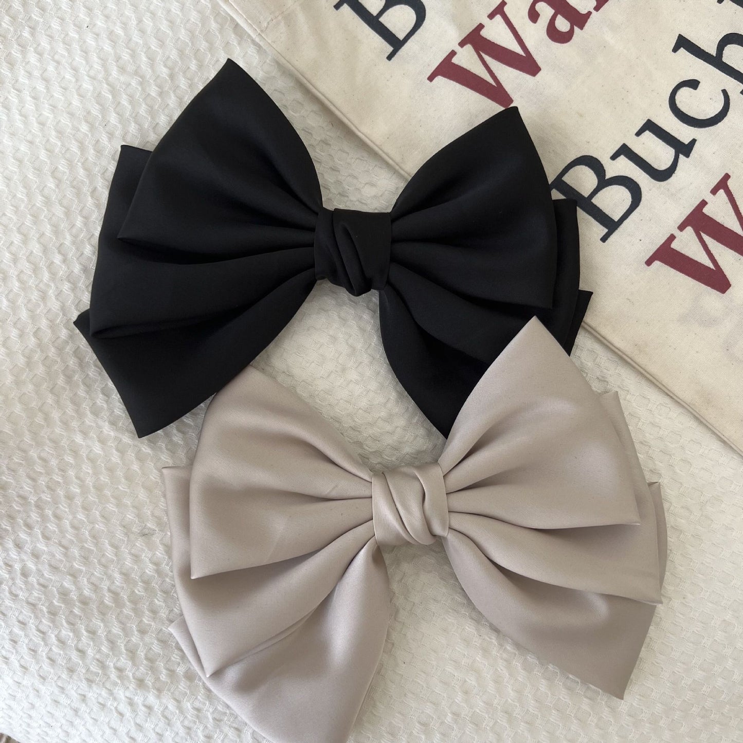 Satin bow Hair Clips