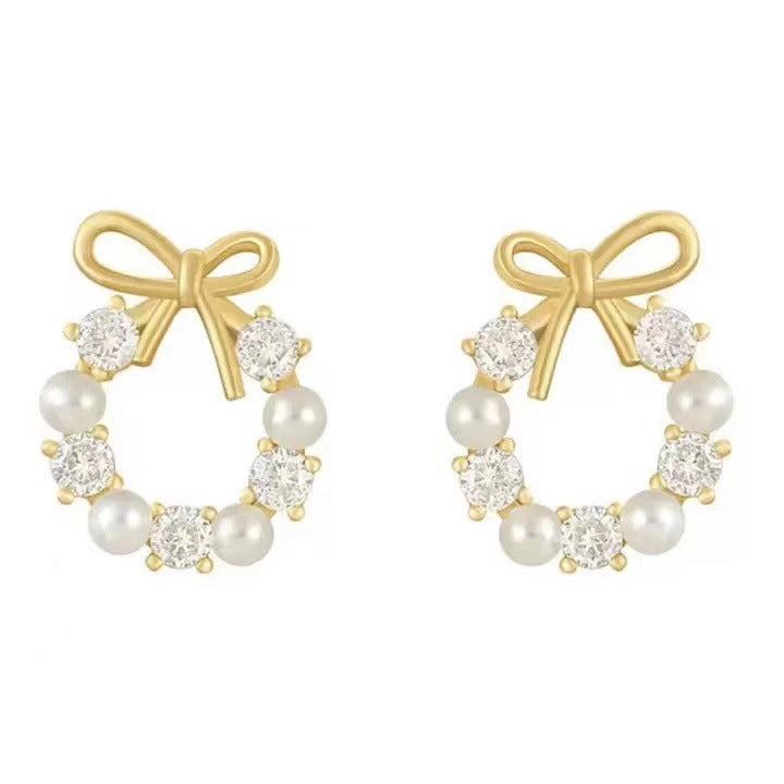 S925 Silver Needle Soft Bow Earrings