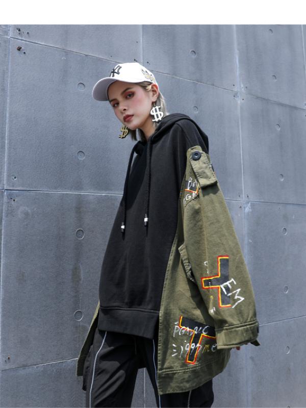 Loose Split-joint Hand-drawn Sweatshirt