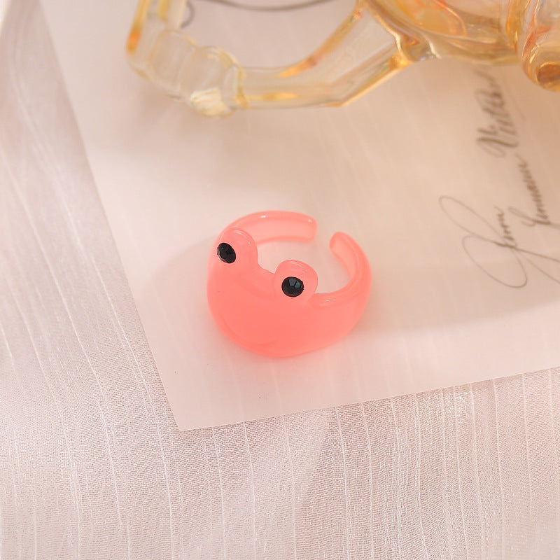 Cute frog resin ring