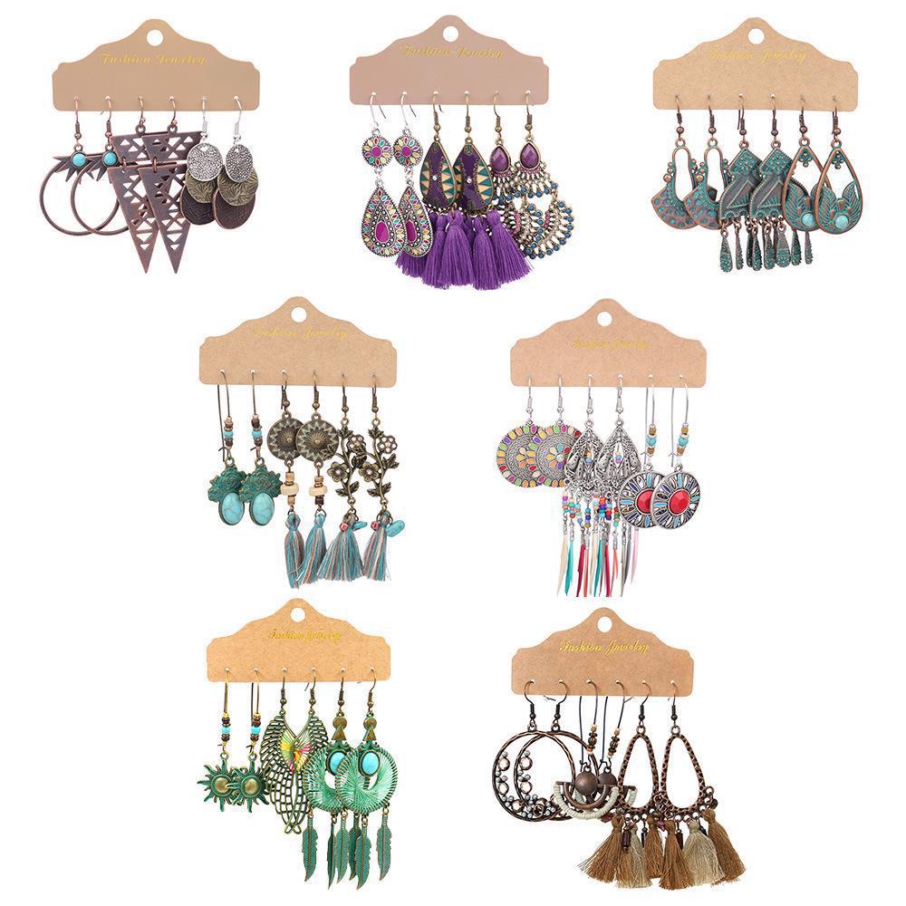 Purple irregular long earrings