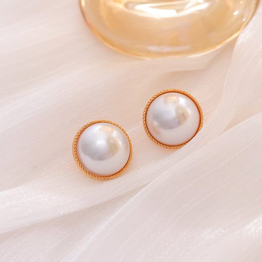 S925 silver needle simple small fragrant pearl earrings