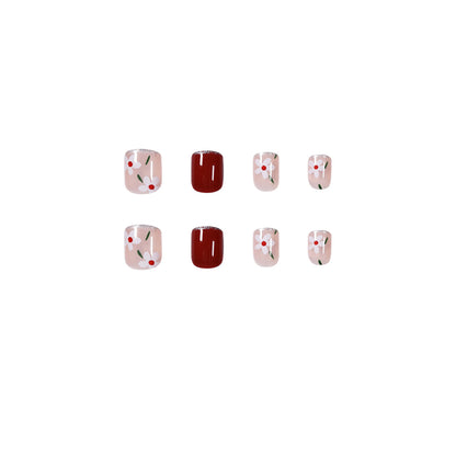 Summer broken flowers PRESS ON NAILS