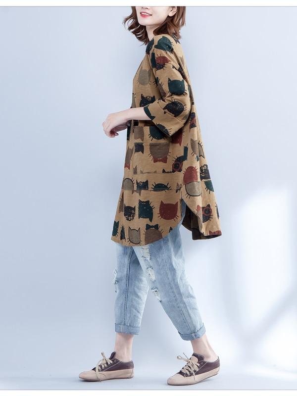 CASUAL CARTOON PRINTED ROUND-NECK T-SHIRT - Zebrant