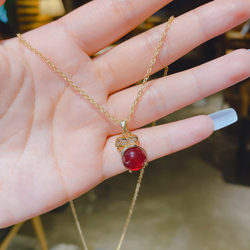 Wholesale red agate purse Necklace
