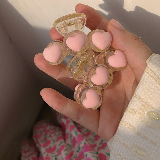 Pink mini hearts Hair Clips